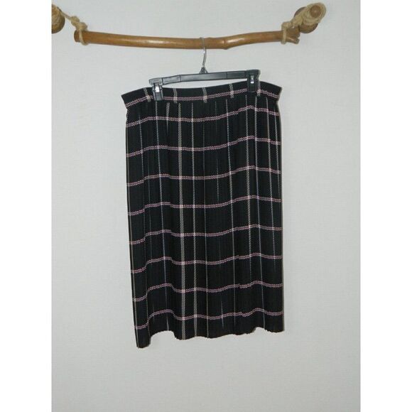 Liz Claiborne Skirt Blue Red Plaid Pleated Unforgettable Romance Size Large - Picture 4 of 8